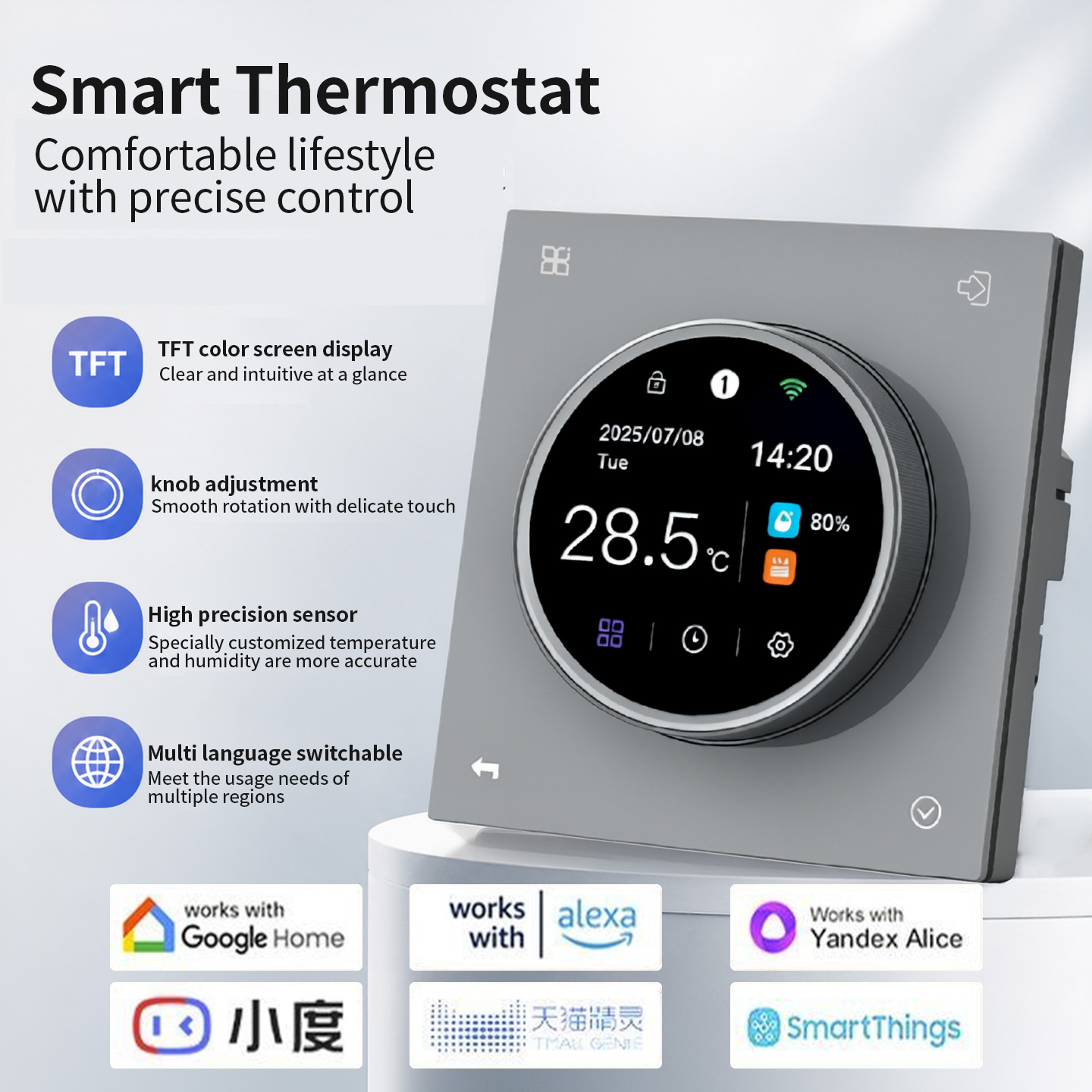 Núm điều chỉnh nhiệt độ màn hình màu sdm8