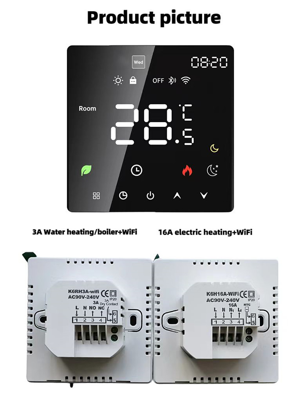 Thermostat Wi-Fi Cảm ứng Model K6
